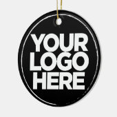 Aangepaste zakelijke Logo Bedankt voor je kerstfee Keramisch Ornament (Links)