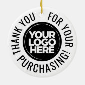 Aangepaste zakelijke Logo Bedankt voor je kerstfee Keramisch Ornament (Achterkant)