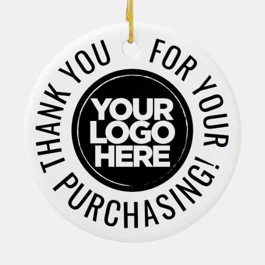 Aangepaste zakelijke Logo Bedankt voor je kerstfee Keramisch Ornament (Achterkant)