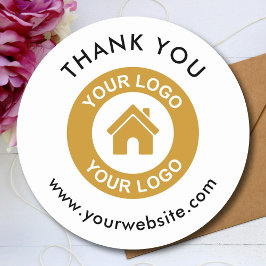 Aangepaste zakelijke Logo Bedankt Website Ronde Sticker