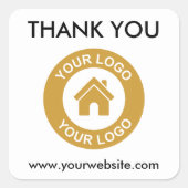 Aangepaste zakelijke Logo Bedankt Website Vierkante Sticker (Voorkant)