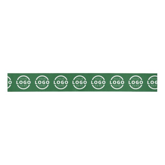 Aangepaste zakelijke Logo - Bedrijfscadeau - groen Grosgrain Lint (Voorkant)