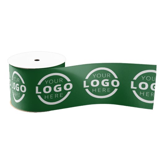 Aangepaste zakelijke Logo - Bedrijfscadeau - groen Grosgrain Lint (Spoel)