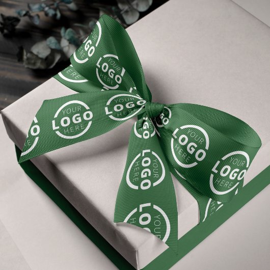 Aangepaste zakelijke Logo - Bedrijfscadeau - groen Grosgrain Lint