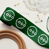 Aangepaste zakelijke Logo - Bedrijfscadeau - groen Satijnen Lint