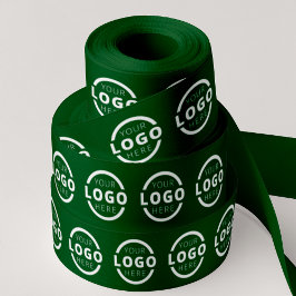 Aangepaste zakelijke Logo - Bedrijfscadeau - groen Satijnen Lint