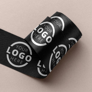 Aangepaste zakelijke Logo - Bedrijfscadeau - zwart Satijnen Lint
