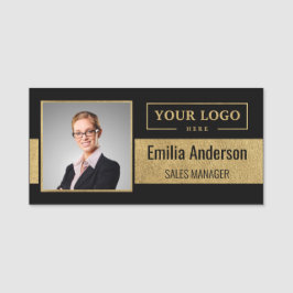 Aangepaste zakelijke Logo bedrijfsmedewerker foto Naamplaatje