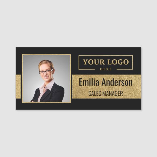 Aangepaste zakelijke Logo bedrijfsmedewerker foto Naamplaatje (Voorkant)