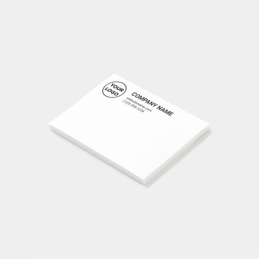 Aangepaste zakelijke Logo Bedrijfsnaam Contactgege Post-it® Notes (Schuin)
