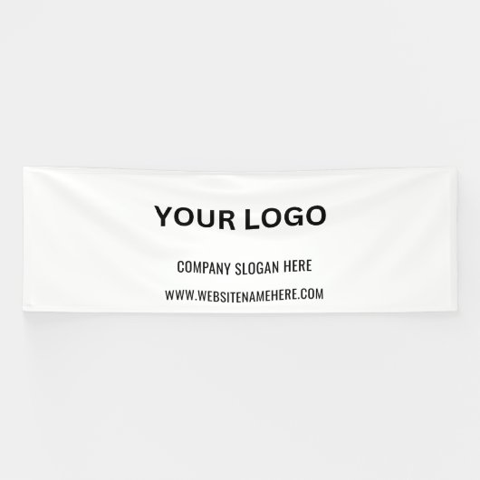 Aangepaste zakelijke Logo | Bedrijfsnaam en slogan Spandoek (Horizontaal)