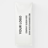 Aangepaste zakelijke Logo | Bedrijfsnaam en slogan Spandoek (Verticaal)