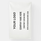 Aangepaste zakelijke Logo | Bedrijfsnaam en slogan Spandoek (Verticaal)