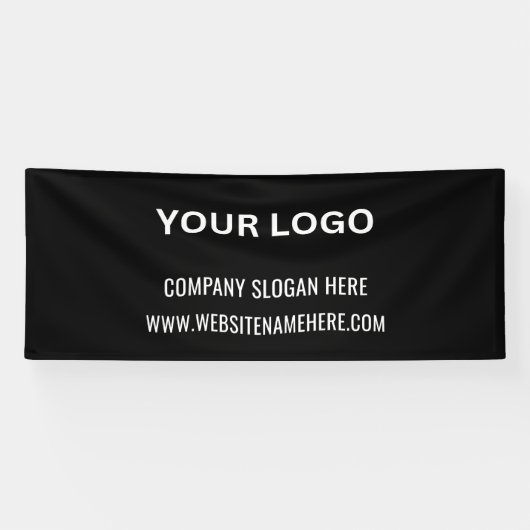 Aangepaste zakelijke Logo | Bedrijfsnaam en slogan Spandoek (Horizontaal)