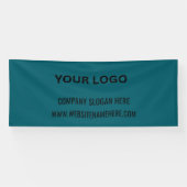 Aangepaste zakelijke Logo | Bedrijfsnaam en slogan Spandoek (Horizontaal)