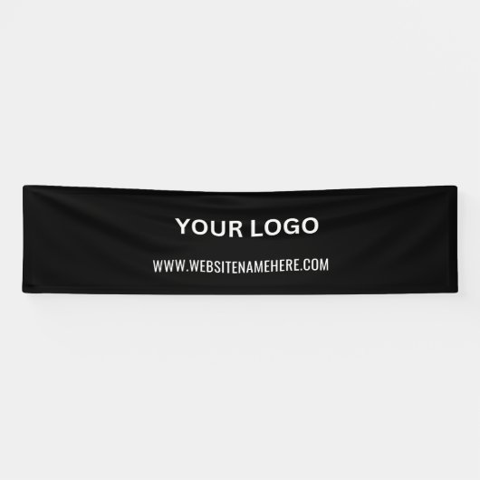 Aangepaste zakelijke Logo | Bedrijfsnaam en slogan Spandoek (Horizontaal)