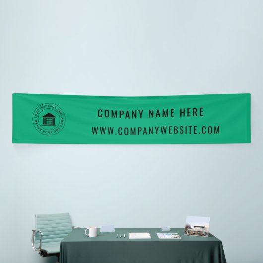 Aangepaste zakelijke Logo | Bedrijfsnaam en slogan Spandoek (Beurs)