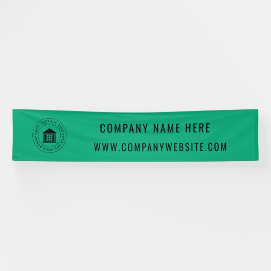 Aangepaste zakelijke Logo | Bedrijfsnaam en slogan Spandoek (Horizontaal)