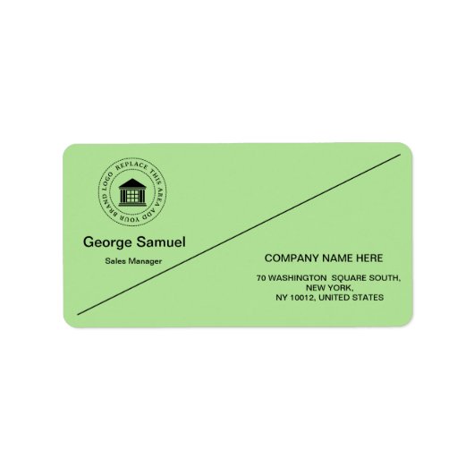 Aangepaste zakelijke Logo | Bedrijfsnaam Etiket (Voorkant)