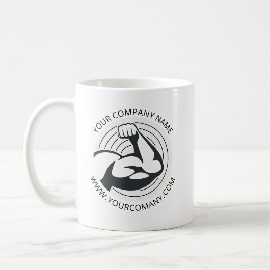 Aangepaste zakelijke logo bedrijfswebsite koffiemok (Links)