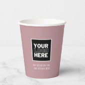 Aangepaste zakelijke Logo Blush roze papieren beke Papieren Bekers (Voorkant)