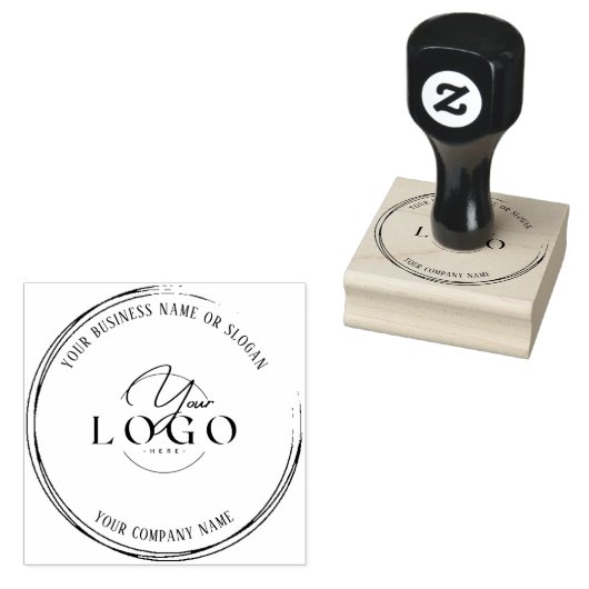 Aangepaste zakelijke Logo | ELEGANT & MODERN ROND Rubberstempel (Gestempeld)