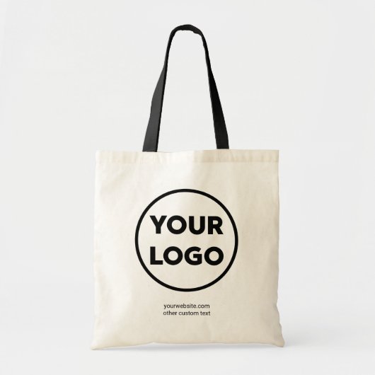 Aangepaste zakelijke Logo en aangepaste tekst aan Tote Bag (Voorkant)