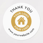 Aangepaste zakelijke Logo en bedankt tekst Labels (Design 1)