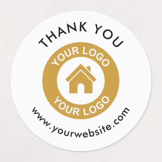 Aangepaste zakelijke Logo en bedankt tekst Labels (Design 1)