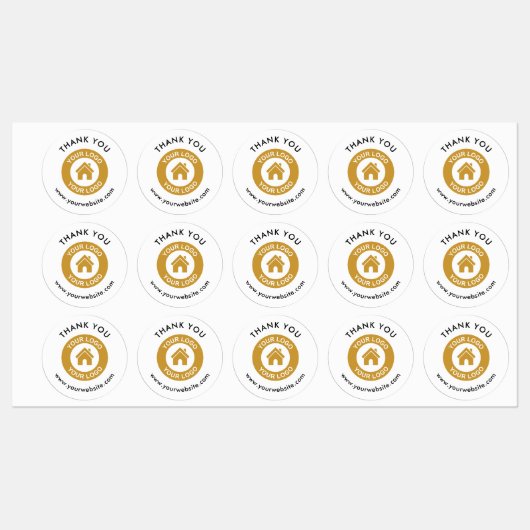 Aangepaste zakelijke Logo en bedankt tekst Labels (Vel)