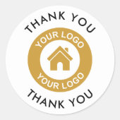 Aangepaste zakelijke Logo en bedankt tekst Ronde Sticker (Voorkant)