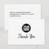 Aangepaste zakelijke Logo en bericht Dank je wel Kaart (Voorkant / Achterkant)