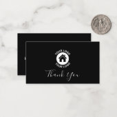 Aangepaste zakelijke Logo en bericht Dank je wel Notitiekaartje (Voorkant / Achterkant in situ)