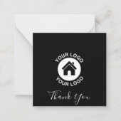 Aangepaste zakelijke Logo en bericht Dank je wel Notitiekaartje (Voorkant)