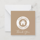 Aangepaste zakelijke Logo en bericht Dank je wel Notitiekaartje (Voorkant)