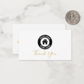 Aangepaste zakelijke Logo en bericht Dank je wel Notitiekaartje (Voorkant / Achterkant in situ)