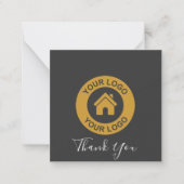 Aangepaste zakelijke Logo en bericht Dank je wel Notitiekaartje (Voorkant)