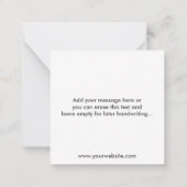 Aangepaste zakelijke Logo en bericht Dank je wel Notitiekaartje (Achterkant)
