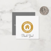 Aangepaste zakelijke Logo en bericht Dank je wel Notitiekaartje (Voorkant / Achterkant in situ)
