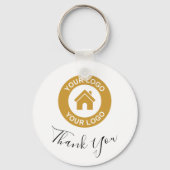 Aangepaste zakelijke Logo en bericht Dank u wel Ke Sleutelhanger (Voorkant)