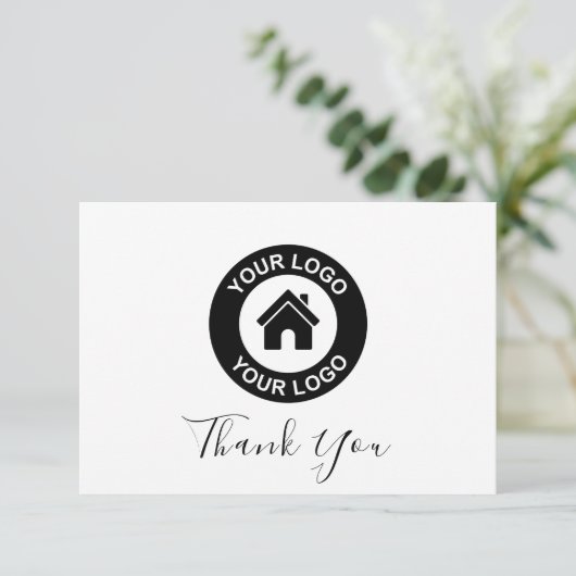 Aangepaste zakelijke Logo en boodschap Bedankkaart (Staand voorkant)