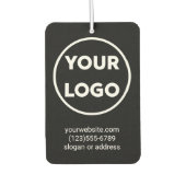 Aangepaste zakelijke Logo en contactgegevens op zw Luchtverfrisser (Voorkant)