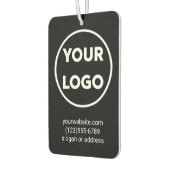 Aangepaste zakelijke Logo en contactgegevens op zw Luchtverfrisser (Links)