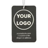 Aangepaste zakelijke Logo en contactgegevens op zw Luchtverfrisser (Achterkant)