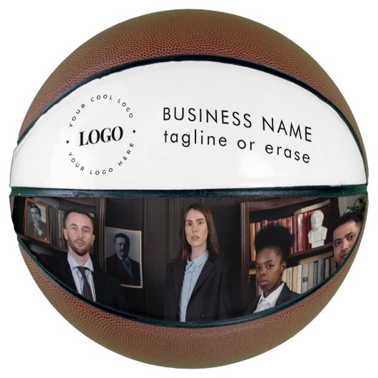 Aangepaste zakelijke Logo en foto's op maat Basketbal (Voorkant)