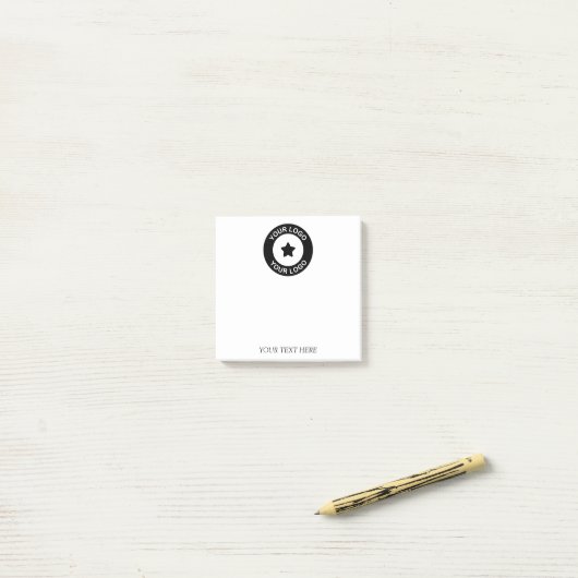 Aangepaste zakelijke Logo en Jouw tekst Post-it® Notes (Op bureau)