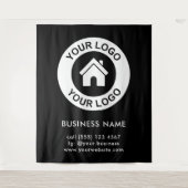 Aangepaste zakelijke logo en kleur achtergrond wan wandkleed (Voorkant)