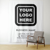 Aangepaste zakelijke logo en kleur achtergrond wan wandkleed (In situ)