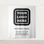 Aangepaste zakelijke logo en kleur achtergrond wan wandkleed (Voorkant)