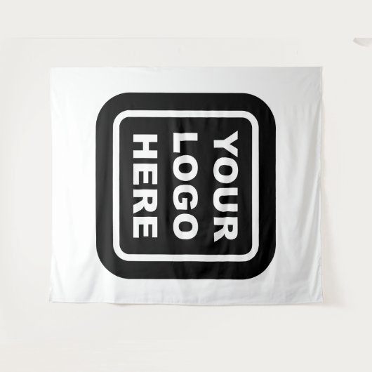 Aangepaste zakelijke Logo en kleurenachtergrond Wandkleed (Voorkant (horizontaal))